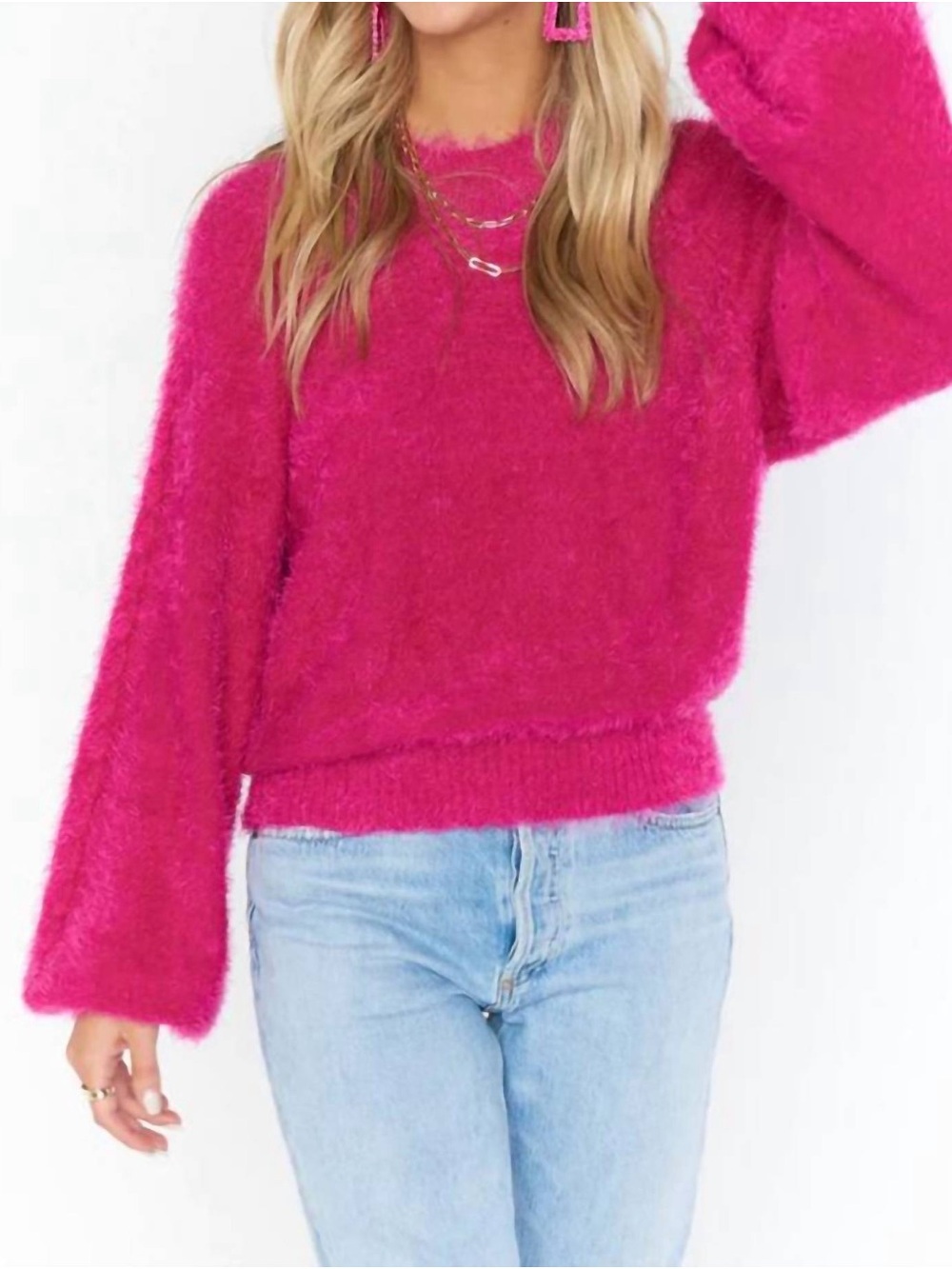 Show Me Your Mumu Vienna Knit Sweater in Hot Pink